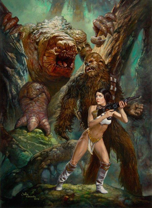 "Chewbacca & Princess Leia" by Boris Vallejo and Julie Bell