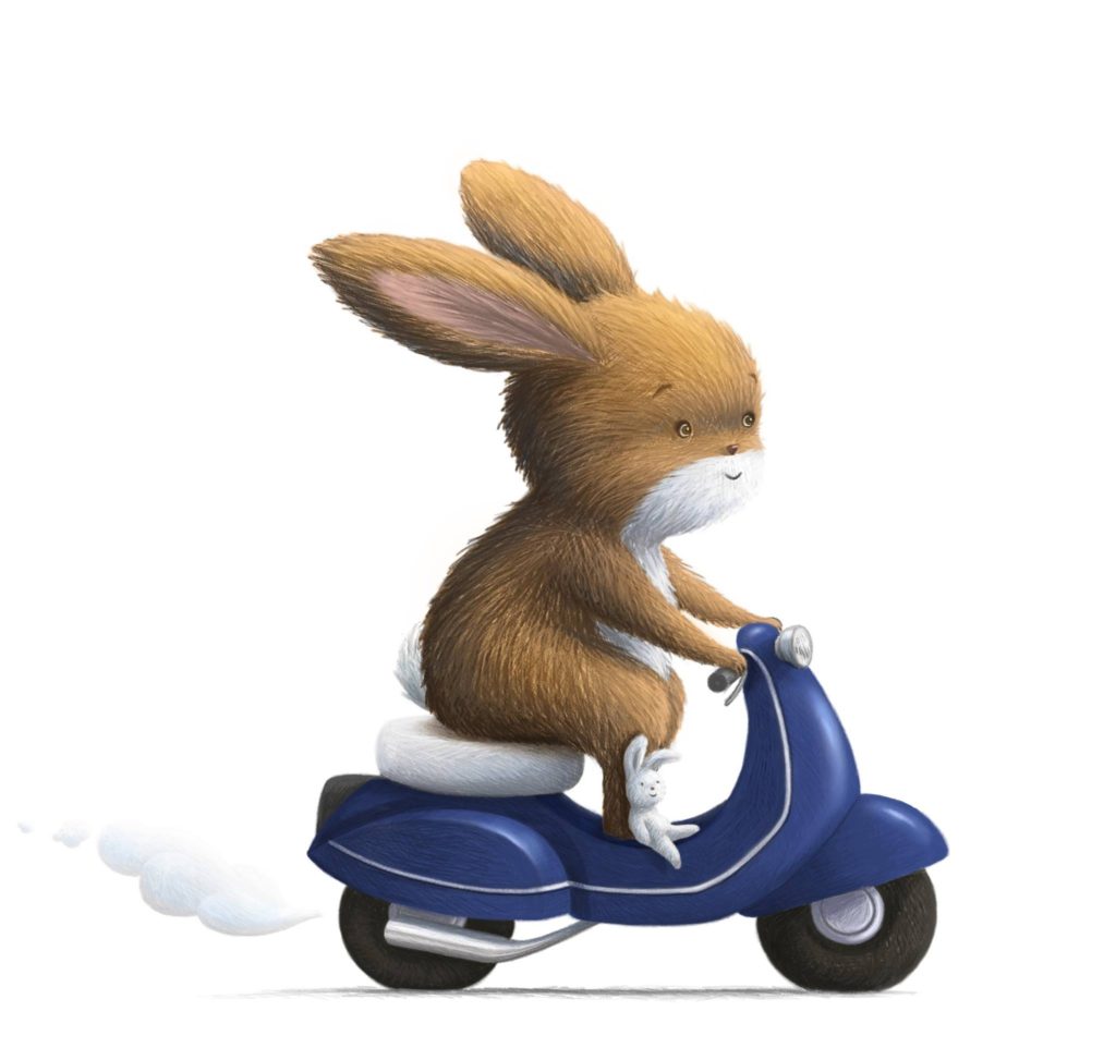 "Bunny on Scooter" by Ramona Kaulitzki
